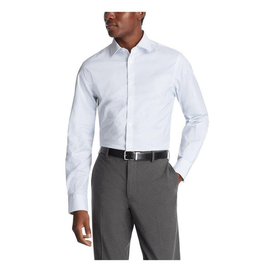 Translation missing: en.Calvin Klein Men's Dress Shirt Slim Fit Refined Cotton Stretch Blue-15 34/35