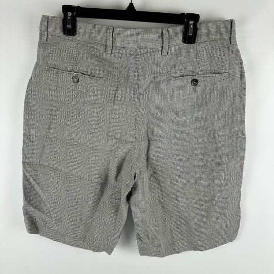 Translation missing: en.The Men's Store at Major Dept Store Linen Micro-Houndstooth Sport Shorts Grey-36