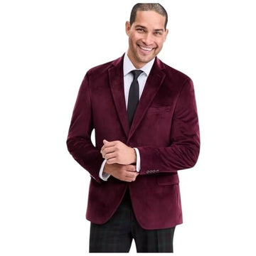 Translation missing: en.Bar III Men's Slim-Fit Smooth Velvet Sport Coat Burgundy-36S