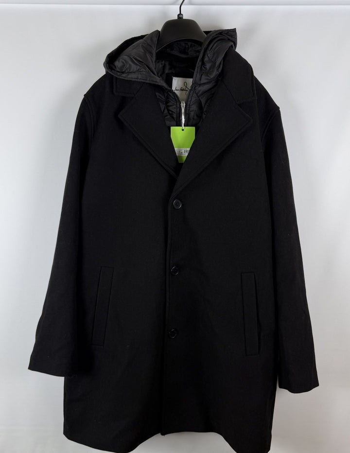 Translation missing: en.Sam Edelman Men's Single Breasted Coat with Quilted Bib Wool Blend Black-Large