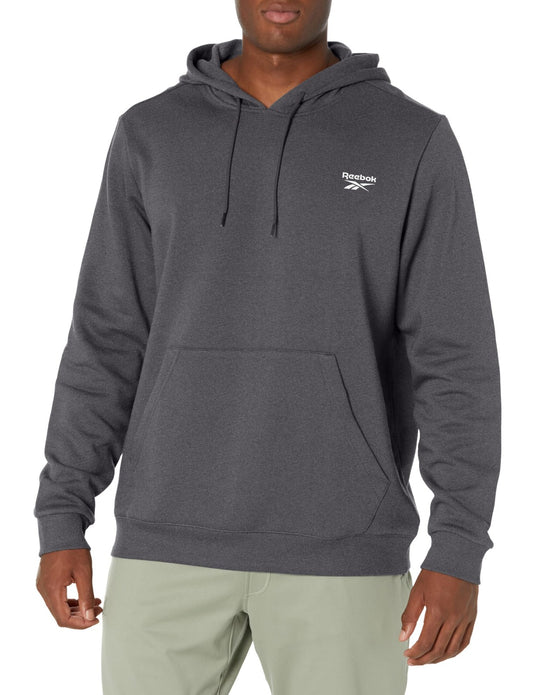 Translation missing: en.Reebok Identity Hoodie Dark Grey Heather Size Small Fleece Logo Mens Reg Fit