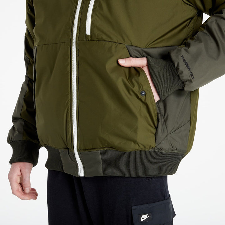Translation missing: en.Nike Therma-FIT Legacy Reversible Water Repellent Bomber Jacket in Rough Green-M