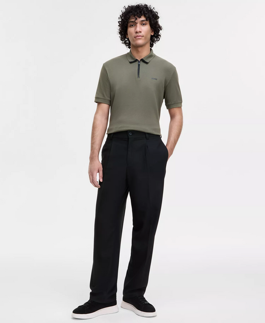 Translation missing: en.Hugo Boss Men's Flips251X Pants Size 36R Black Modern-Fit Unfinished Hem Stretch