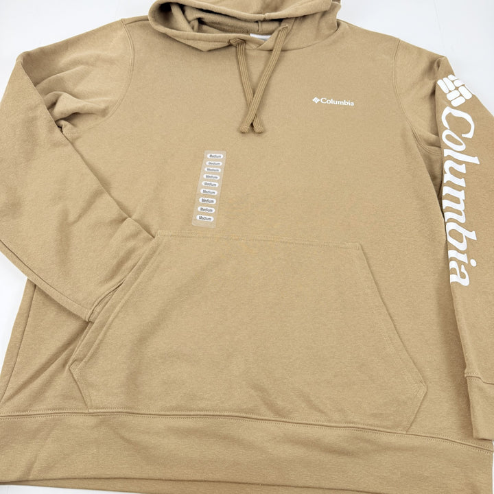 Translation missing: en.Columbia Men's Trek Sleeve Logo Hoodie Cotton Blend in Delta Brown-Size Medium