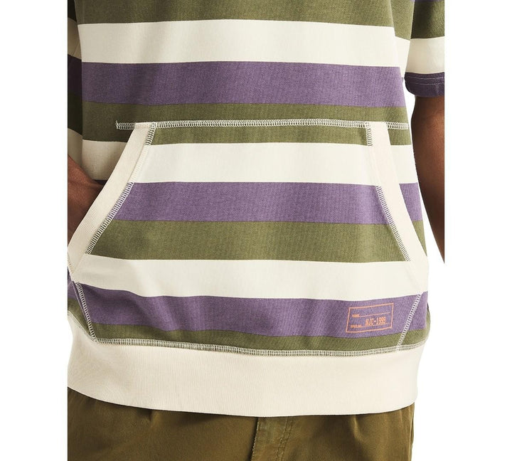 Translation missing: en.Nautica Crewneck Shirt Grape Size Large Mens Striped Kangaroo Pocket Classic Fit