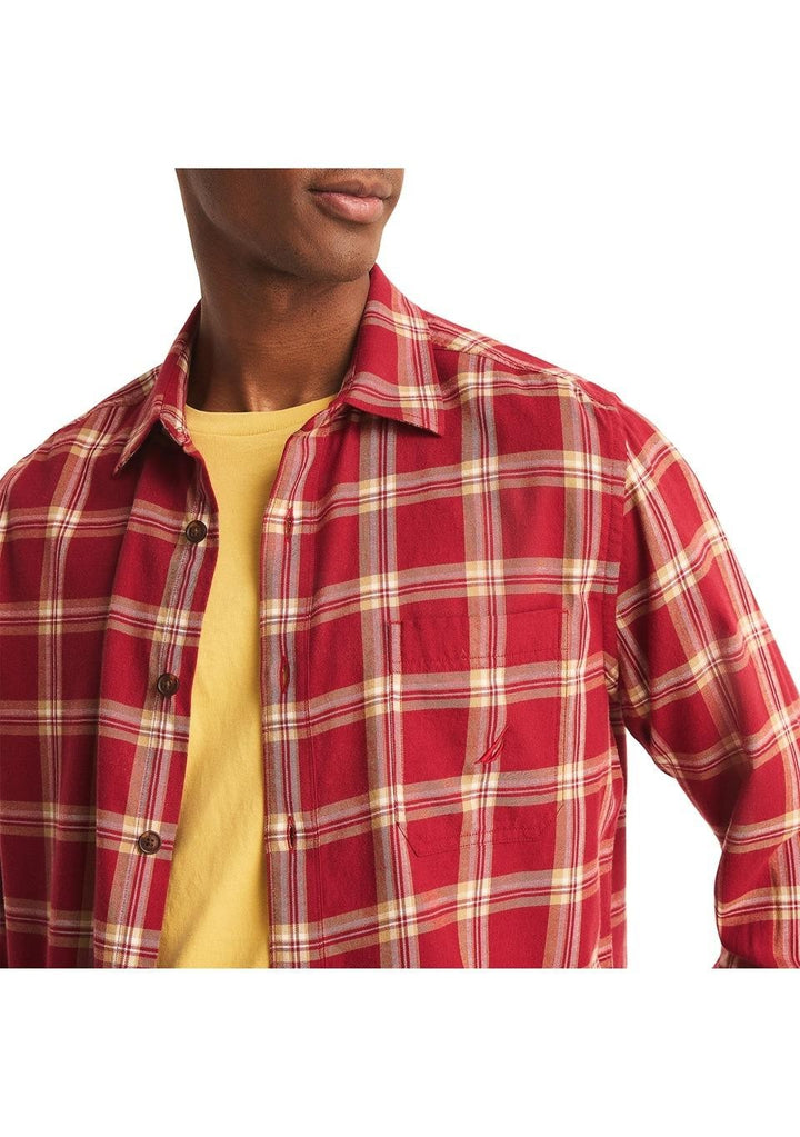 Translation missing: en.Nautica Men's Classic-Fit Plaid Button-Down Shirt - Autumn Berry-2XL