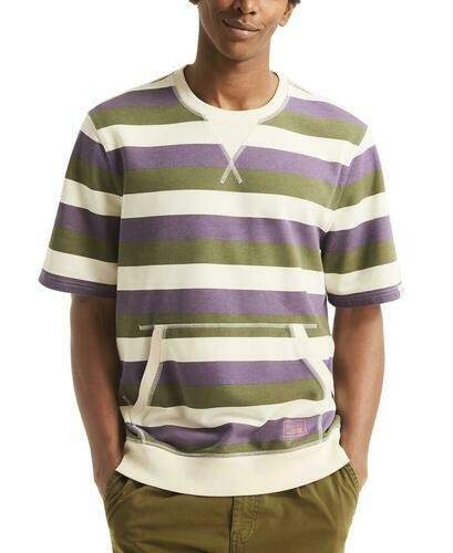 Translation missing: en.Nautica Crewneck Shirt Grape Size 2XL Mens Striped Kangaroo Pocket Classic Fit