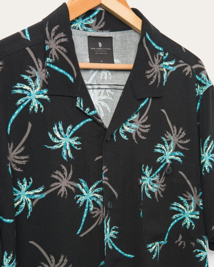 Translation missing: en.Junk Food Men's Dima Short Sleeve Printed Camp Shirt in Meteorite-Small