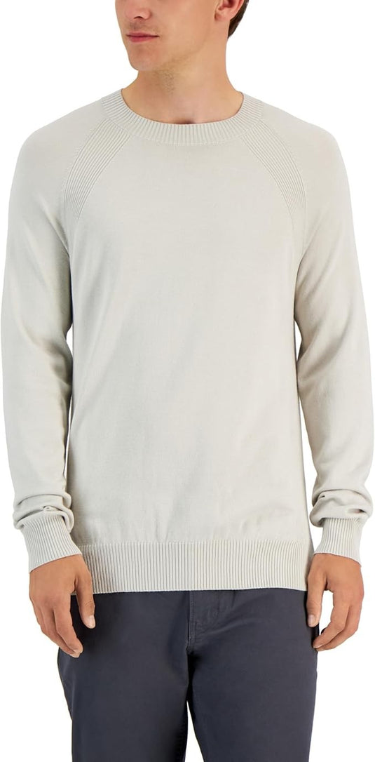 Translation missing: en.Alfani Men's Regular Fit  Ribbed Raglan Sweater in Moonstruck-Medium