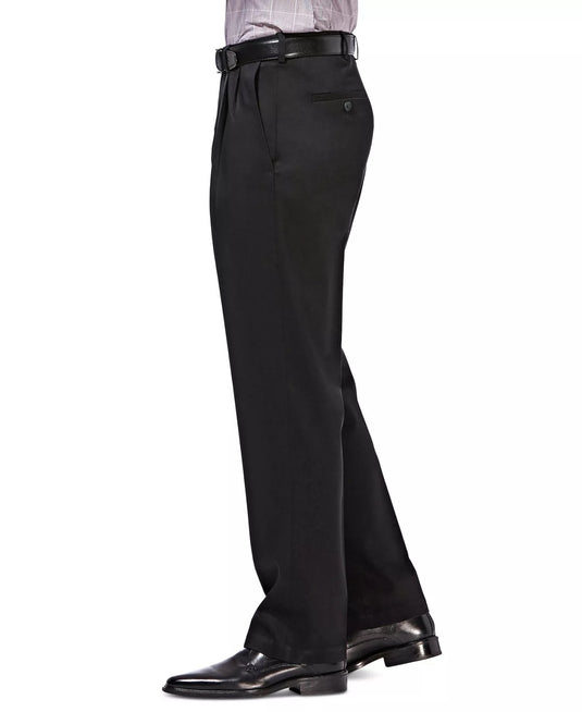 Translation missing: en.Haggar Men's Premium No Iron Khaki Classic Fit Pleat Pants Stretch Black-38x29