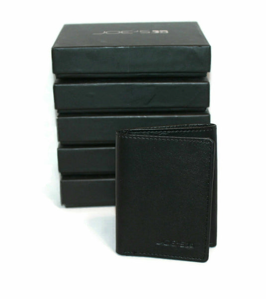 Translation missing: en.Joe's Jeans Men's Lambskin Leather RFID Trifold Wallets Black, Brown &amp; Cognac