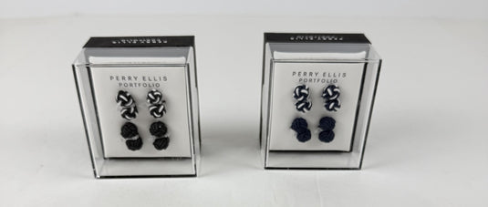 Translation missing: en.Perry Ellis Portfolio Men's Silk Knot Cufflinks - Black or Navy