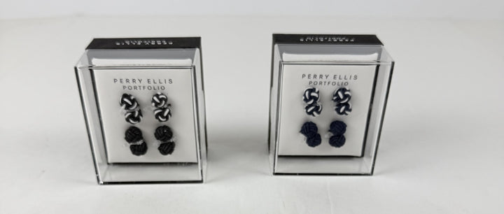 Translation missing: en.Perry Ellis Portfolio Men's Silk Knot Cufflinks - Black or Navy