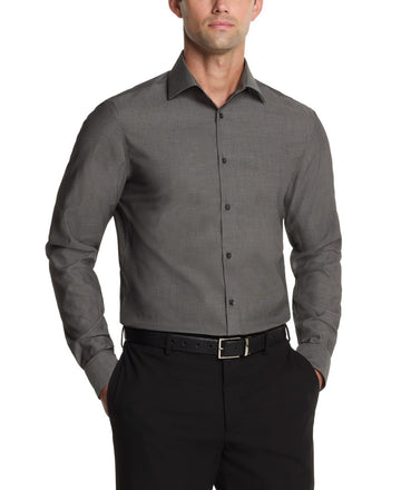 Translation missing: en.Calvin Klein Steel Dress Shirt Men's M15.5 34/35 Carbon Grey Slim Fit Pincord