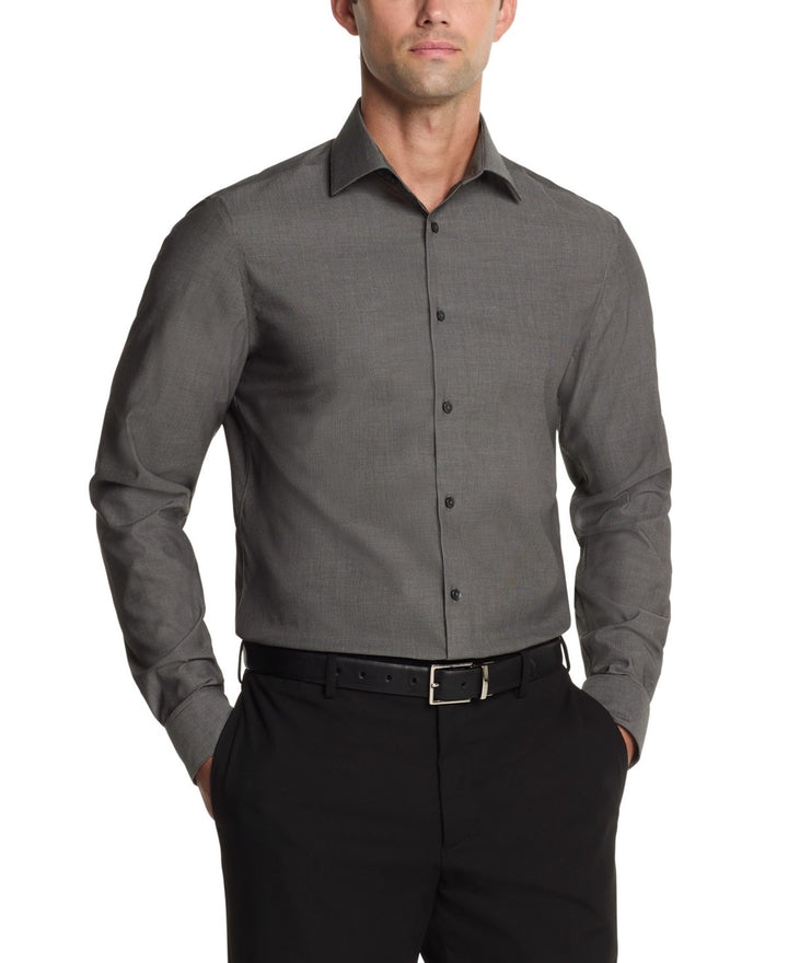 Translation missing: en.Calvin Klein Steel Dress Shirt Men's M15.5 34/35 Carbon Grey Slim Fit Pincord
