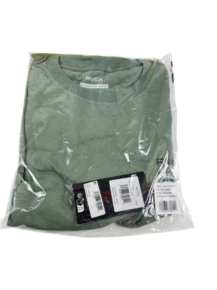 Translation missing: en.RVCA Mens ANP All Cotton Regular Fit Long Sleeve Tee Jade, Medium