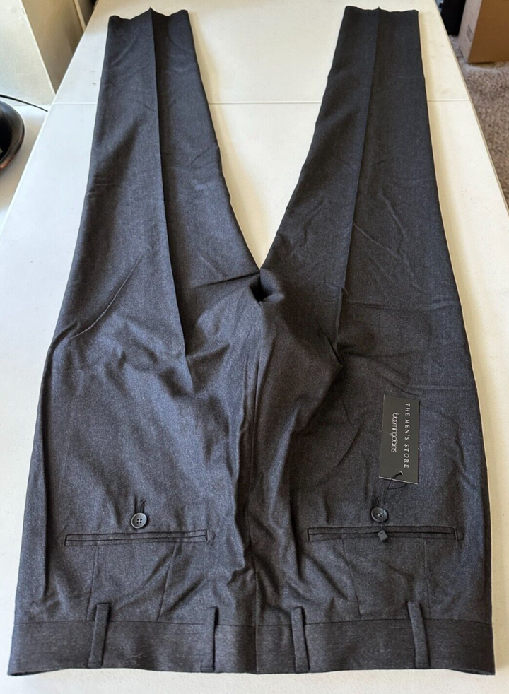 Translation missing: en.The Men's StoreDesigner Brand Wool Stretch Flannel Trousers in Char-40R Unhemmed
