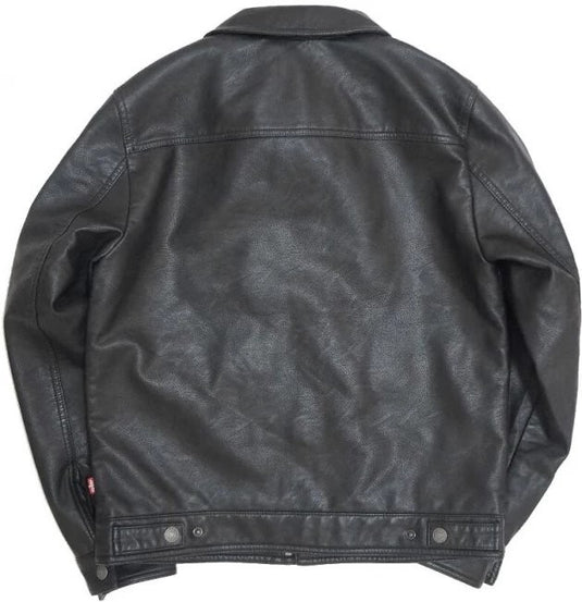Translation missing: en.Levi's Men's Faux Leather Snap-Zip Front Water-Resistant Jacket - Black-XL