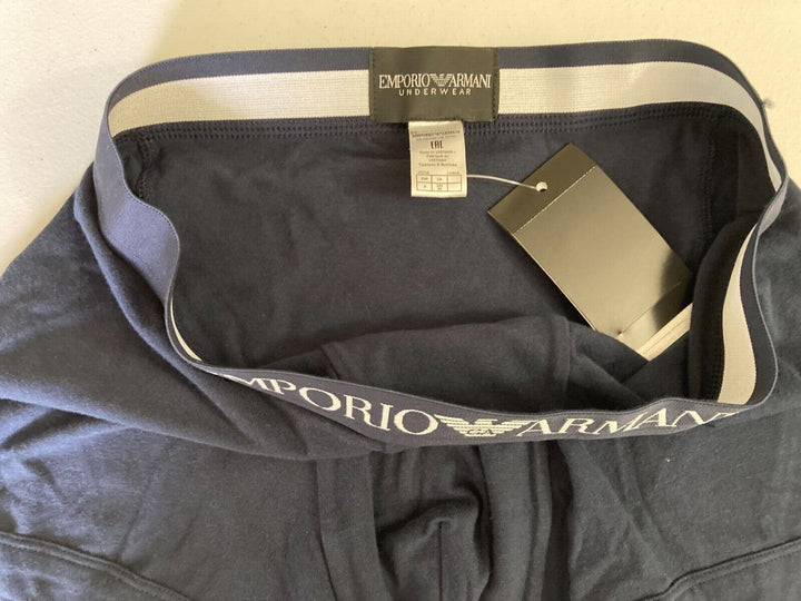 Translation missing: en.Emporio Armani Stretch Cotton Boxer Briefs &amp; Monogram Trunks Blue-Small