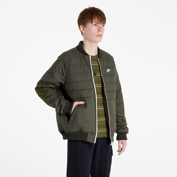 Translation missing: en.Nike Therma-FIT Legacy Reversible Water Repellent Bomber Jacket in Rough Green-M