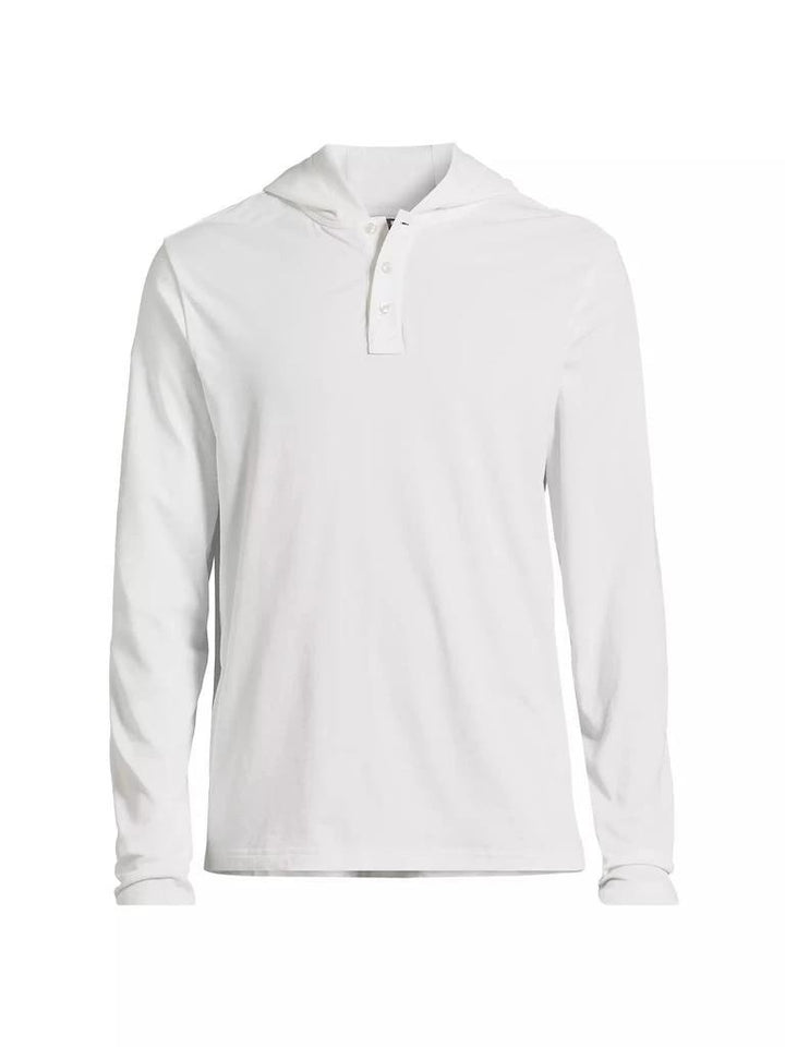 Translation missing: en.Michael Kors Mens Pima Cotton Blend Textured Henley Classic Fit Hoodie White-2XL