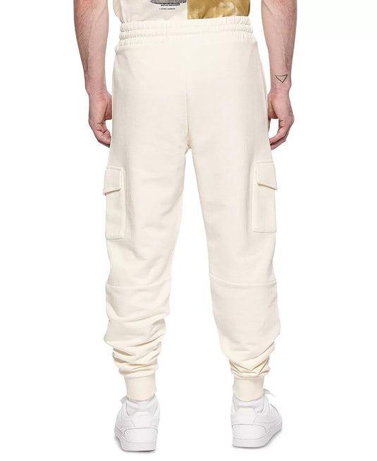 Translation missing: en.elevenparis Men's Cotton Cargo Joggers in Ivory- Size Medium