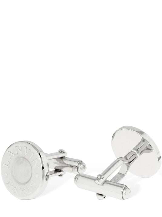 Translation missing: en.Lanvin Rhodium Plated Round Cufflinks in Silver Color