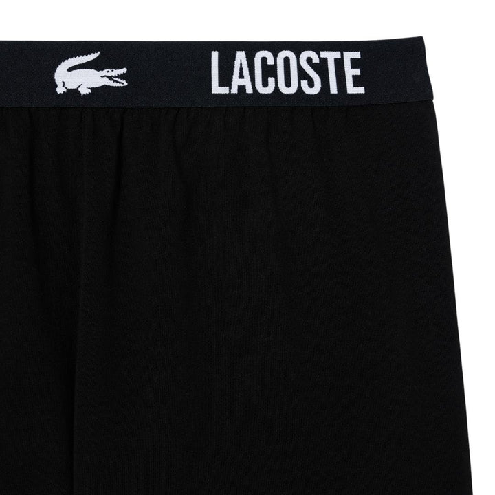 Translation missing: en.Lacoste Mens Straight Fit Logo Band Pajama Shorts Black-Size Medium Cotton Blend