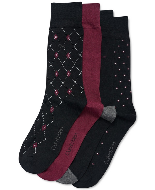 Translation missing: en.Calvin Klein Men's Premium 4-Pk. Dress Crew Socks Black Multi -7-12