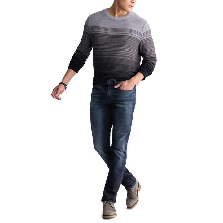 Translation missing: en.Buffalo David Men's Waldy Gradient Striped Knit Pullover Sweater Charcoal-Medium
