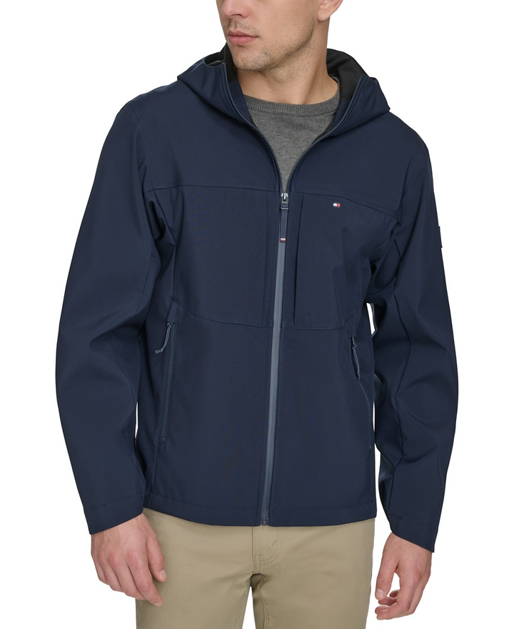 Translation missing: en.Tommy Hilfiger Men's Rain Jacket Size Large Navy Water Wind Resist Softshell