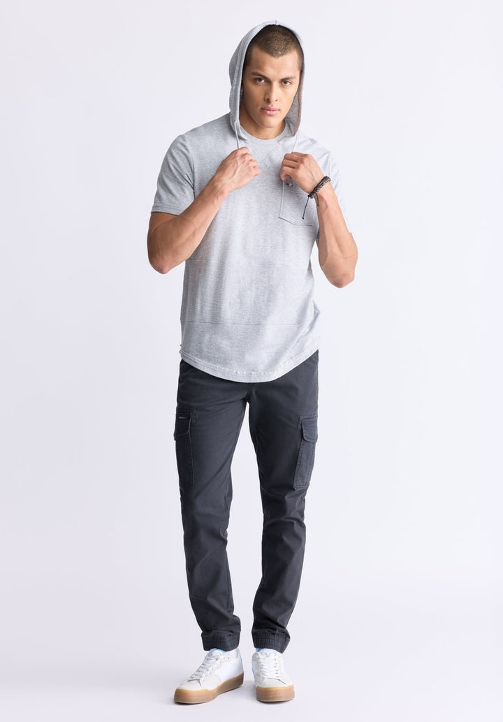 Translation missing: en.Buffalo David Men's Cotton Katoni Hooded T-Shirt - Heather Grey-Medium