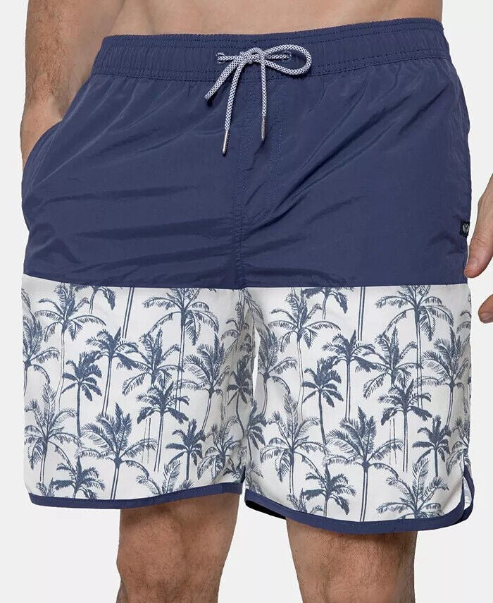 Translation missing: en.Coast Clothing Co Men's Marker Palm Swim Trunks in Blue/White-Size XL