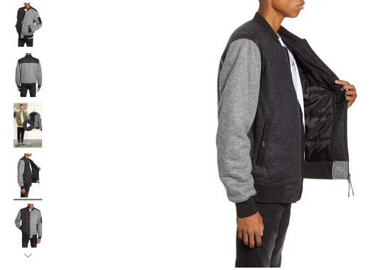 Translation missing: en.WeSC Men's Bomber Blocked Flannel Jacket Gray Multi Melange-Size Med