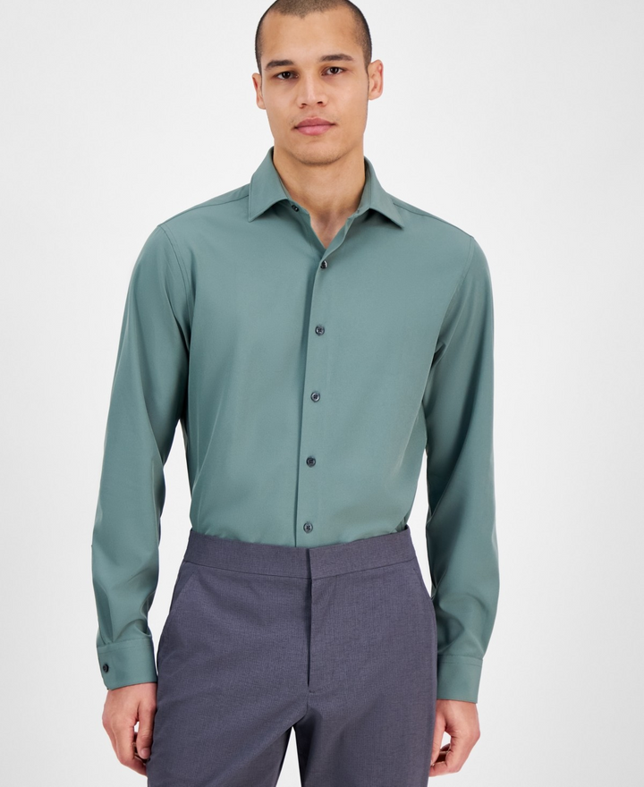 Translation missing: en.Alfani Men's Slim Fit 4-Way Stretch Dress Shirt Organic Green-M15-15.5 32/33