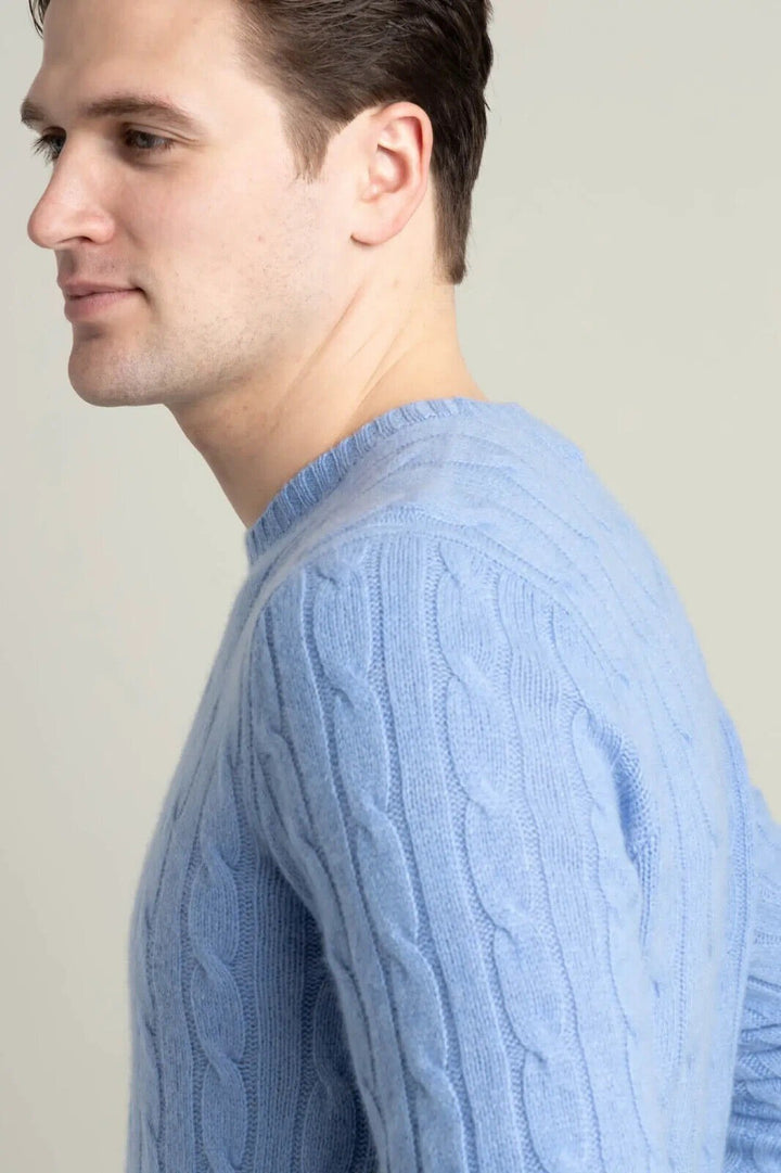 Translation missing: en.Polo Ralph Lauren Men's Cable-Knit Cashmere Sweater in Litchfield Blue-XL