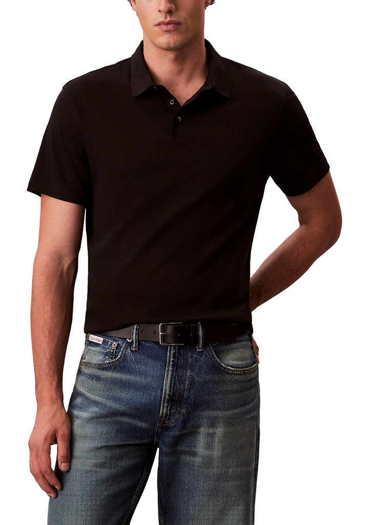 Translation missing: en.Calvin Klein Men's Short Sleeve Supima Cotton Polo Shirt  Black Beauty-Medium