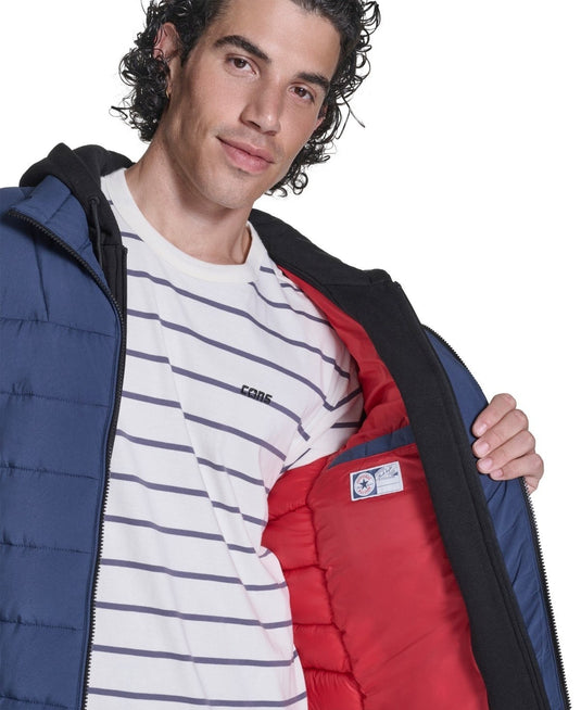 Translation missing: en.Converse Men's Lightweight Hooded Bib Puffer Jacket - Converse Navy-XL