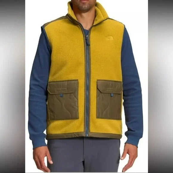Translation missing: en.The North Face Men's Royal Arch Full Zip Fleece Vest Gold-Olive-Blue-XL