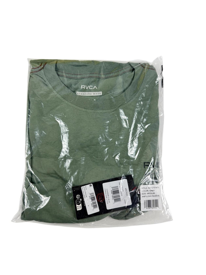 Translation missing: en.RVCA Mens ANP All Cotton Regular Fit Long Sleeve Tee Jade, Medium