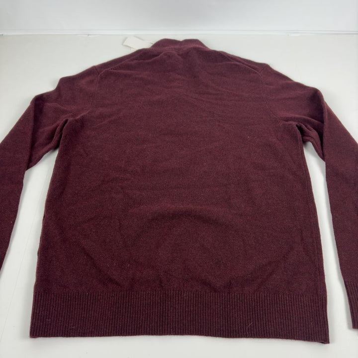 Translation missing: en.Calvin Klein Men's Ribbed-Trim Quarter-Zip Pullover SweaterTawny Port Heather-Sm