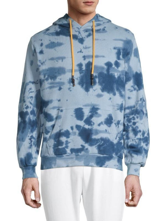 Translation missing: en.Eleven Paris Men's Majolica Tie-Dye Hoodie in Blue-Size Small