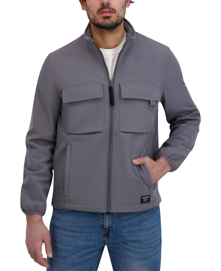 Translation missing: en.Hudson Men's Soft Shell Utility Jacket Size Large Gray Wind Resist Reg Fit