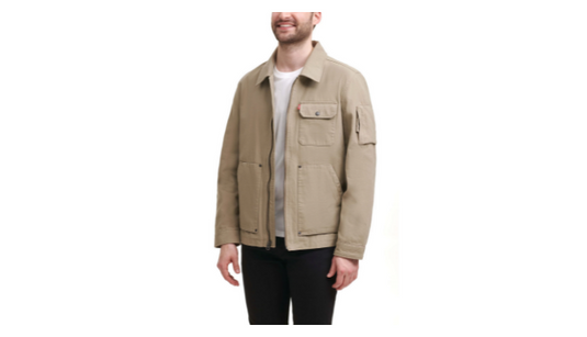 Translation missing: en.Levi's Men's Cotton Canvas 3-Pocket Mechanics Jacket in Stone-Size Small