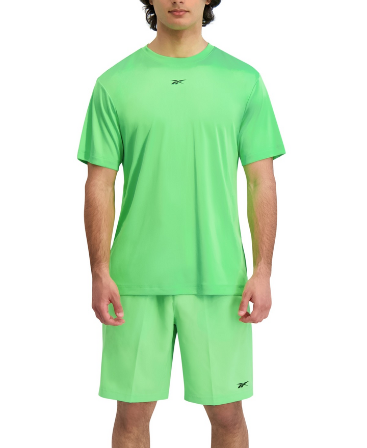 Translation missing: en.Reebok Men's Tech Performance Regular-Fit Logo T-Shirt - Solar Lime Green-Medium