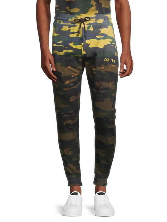 Translation missing: en.Eleven Paris Men's Acid Camo Fleece Jogger Destroyed in Acid Green Camo-Large