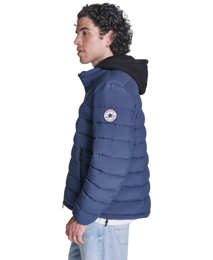 Translation missing: en.Converse Men's Lightweight Hooded Bib Puffer Jacket - Converse Navy-XL