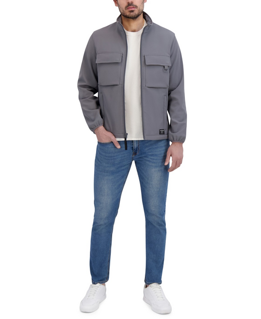 Translation missing: en.Hudson Men's Soft Shell Utility Jacket Size Large Gray Wind Resist Reg Fit