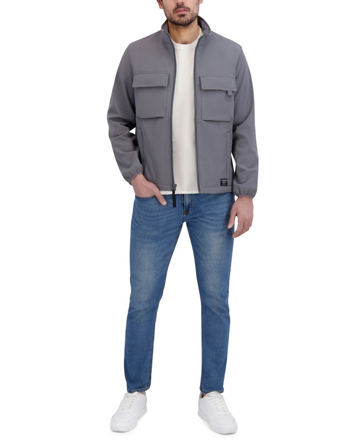 Translation missing: en.Hudson Men's Soft Shell Utility Jacket Size Large Gray Wind Resist Reg Fit