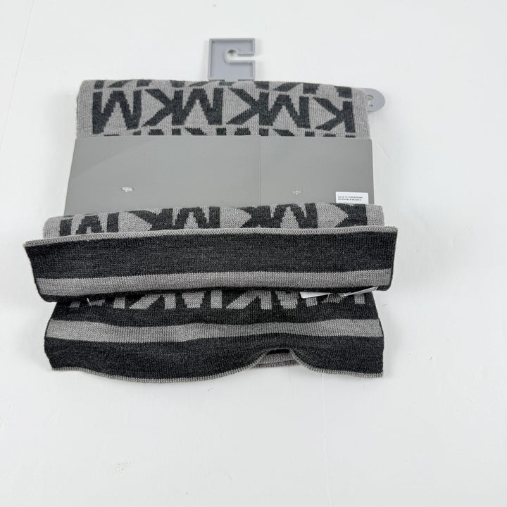 Translation missing: en.Michael Kors Unisex Logo Beanie &amp; Scarf Set in Grey-One Size